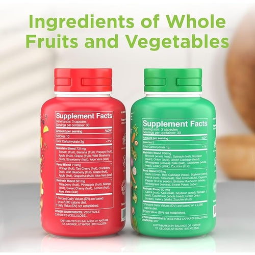 Balance of Nature Fruits & Veggies Whole Food Supplement – 180 Capsules
