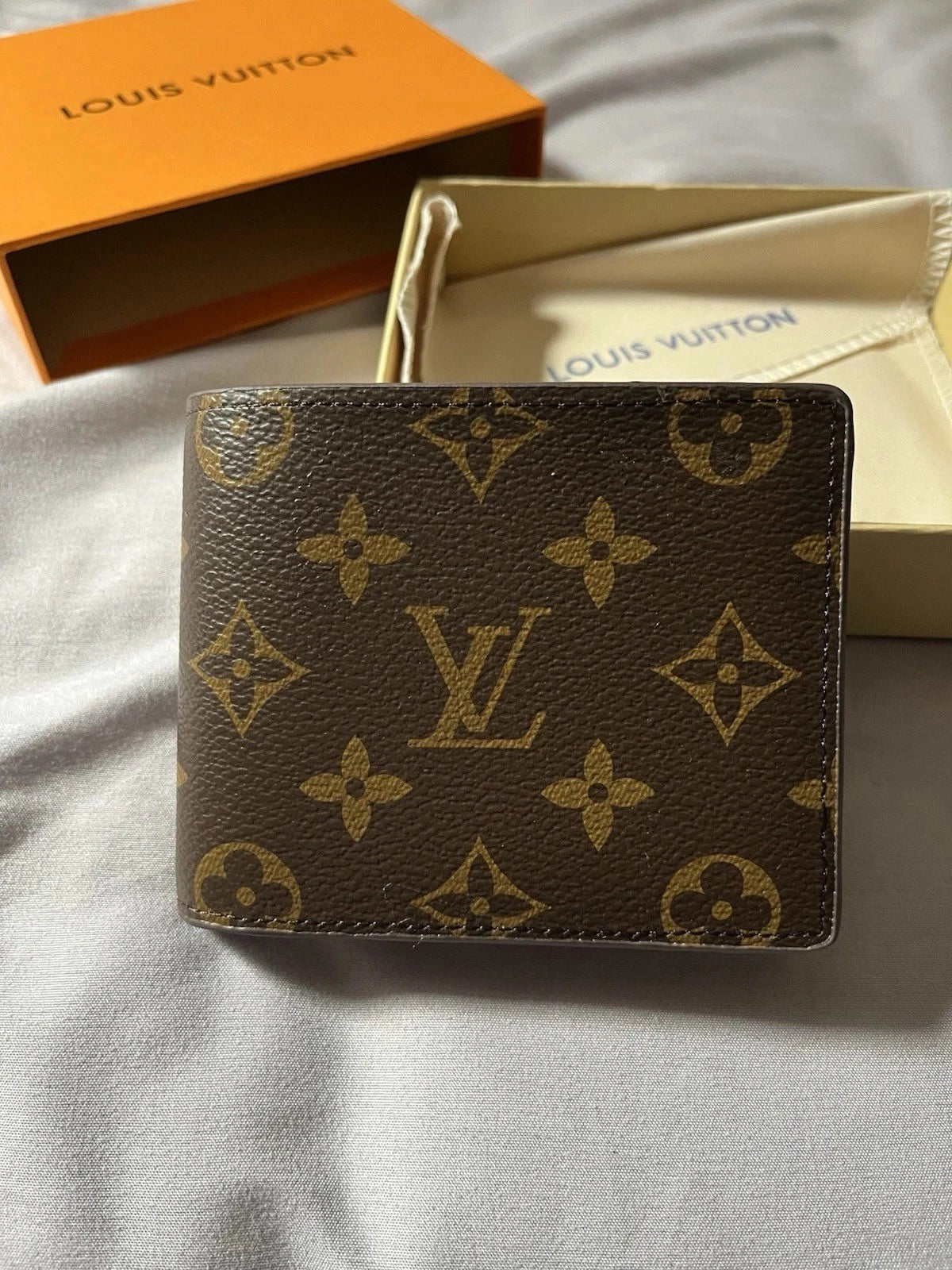 Louis Vuitton Monogram Bifold Wallet Brown for Men