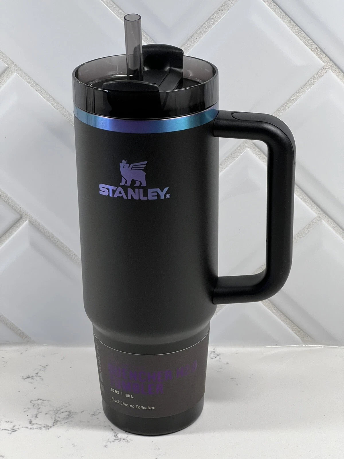 Stanley Quencher H2.0 40oz Black Chroma Stainless Steel Tumbler