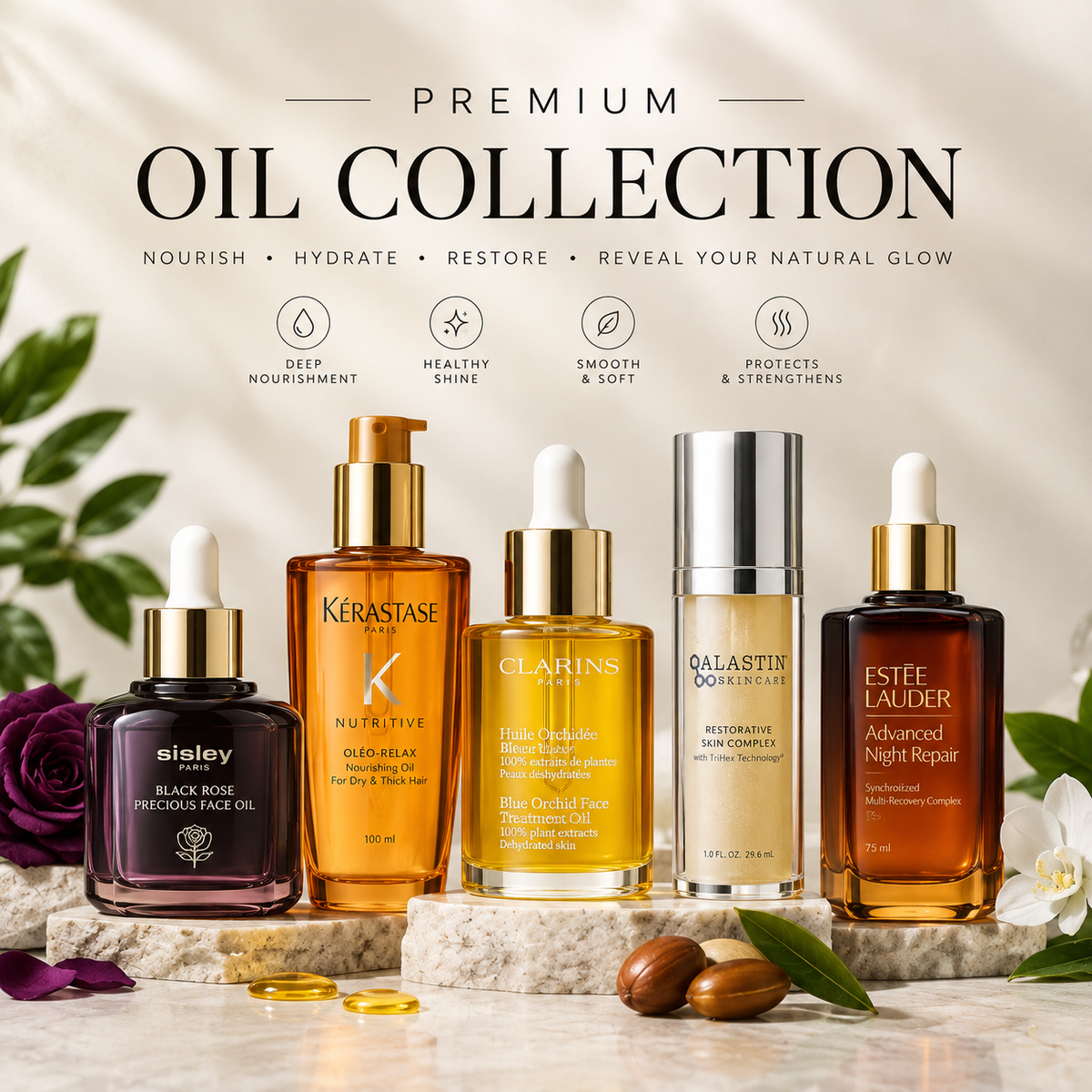 Premium Face & Hair Oil Collection – Nourishing, Hydrating & Smoothing Oils
