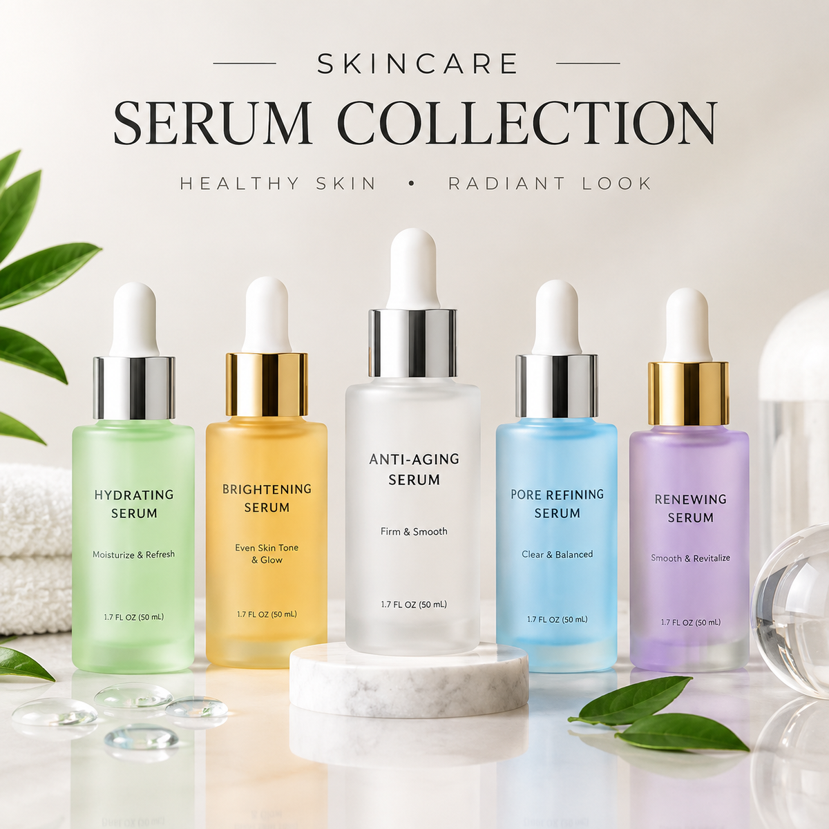 Premium Face Serum Collection – Hydrating, Brightening & Anti-Aging Skincare