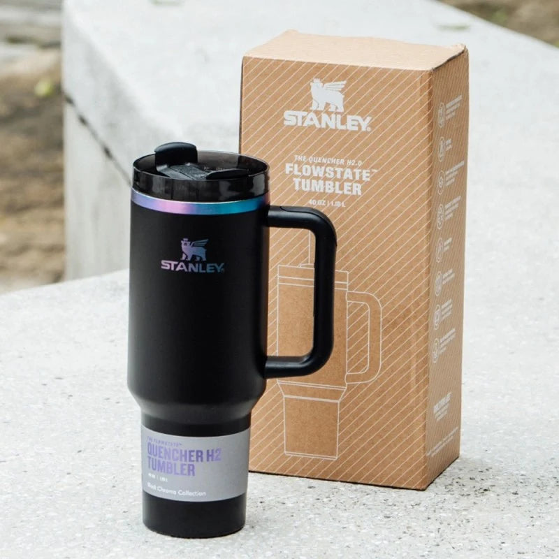 Stanley Quencher H2.0 40oz Black Chroma Stainless Steel Tumbler