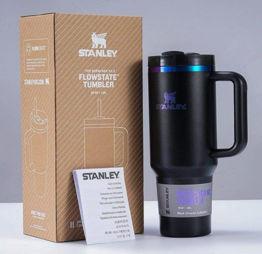 Stanley Quencher H2.0 40oz Black Chroma Stainless Steel Tumbler