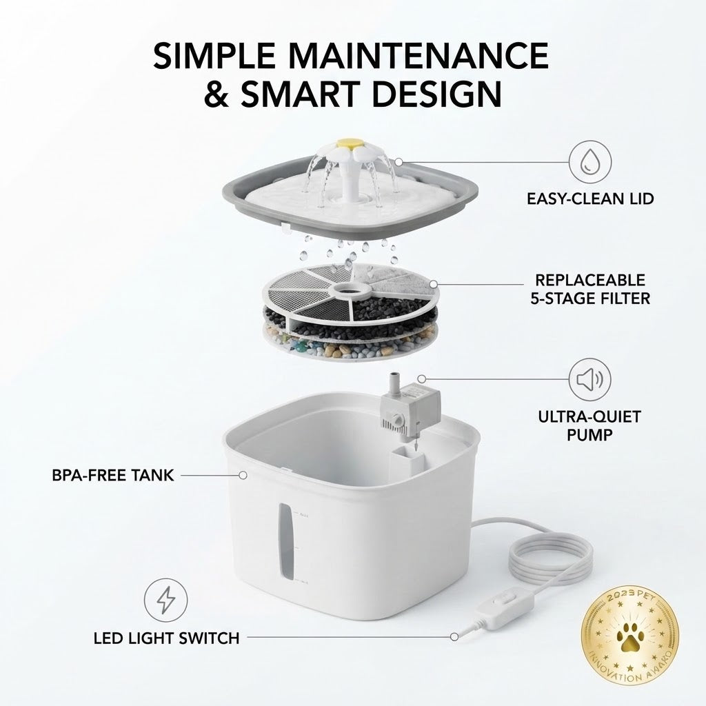 Buy Pet Water Fountain Online for Cats & Dogs, 5-Stage Filter Automatic Water Dispenser