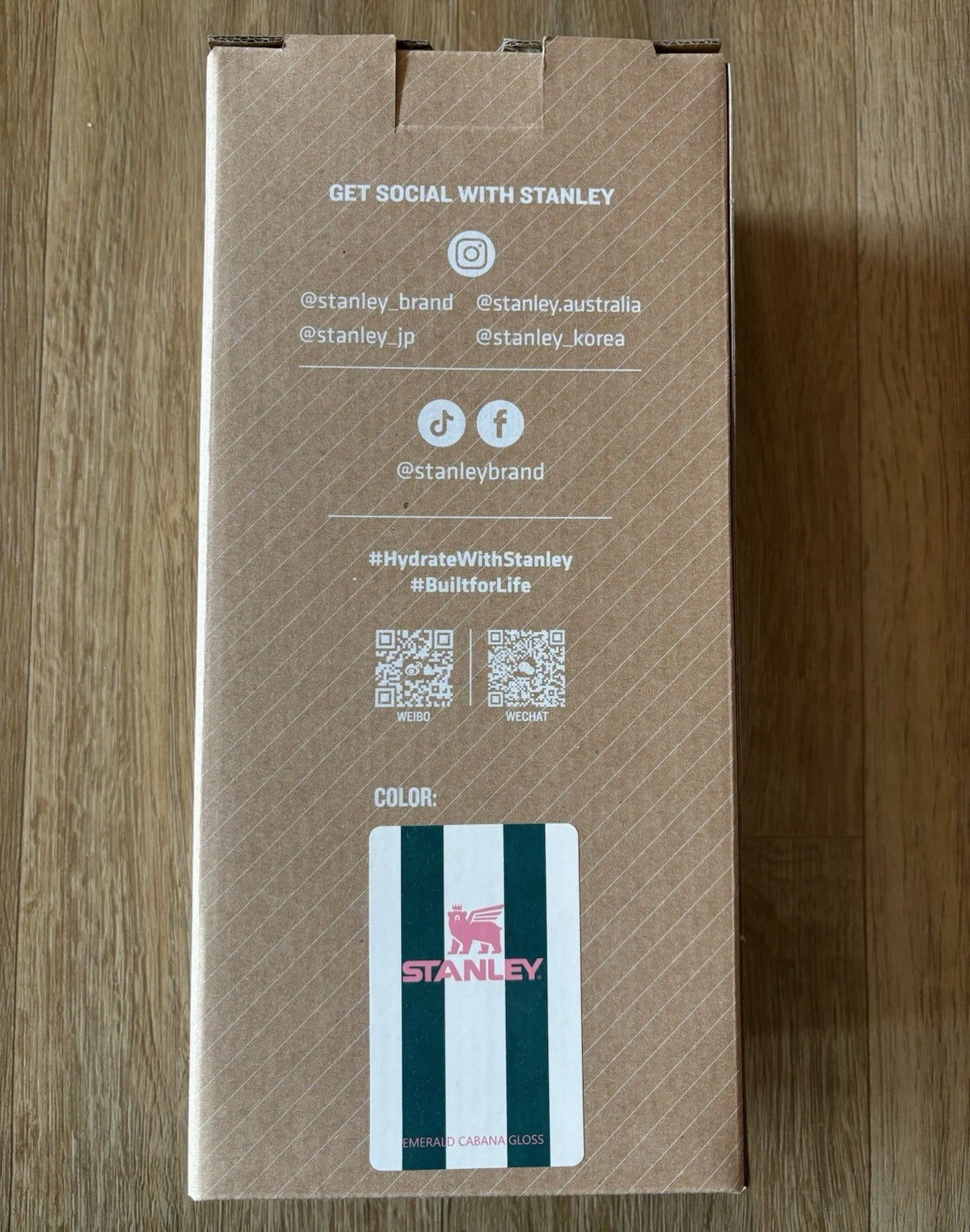 Stanley Quencher Emerald Stripe Cabana Gloss Tumbler 887ml 30oz NEW