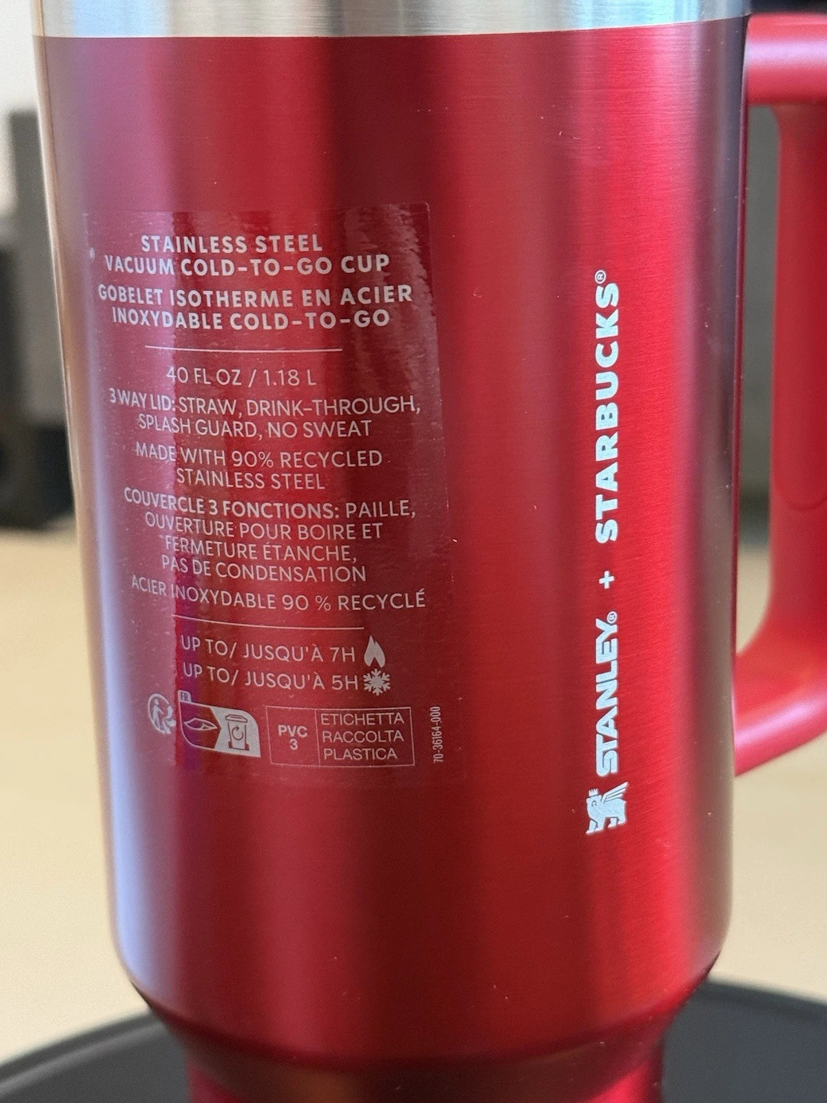 Stanley x Starbucks Holiday Red Quencher H2.0 FlowState 40oz Tumbler – Limited Edition
